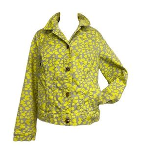 Cynthia Rowley Animal Print Jacket Size M Button Up‎ Cotton Blend Neon Eclectic